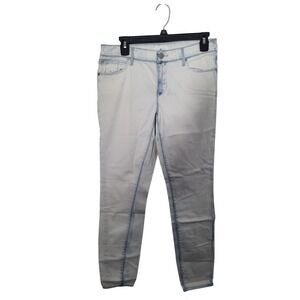 Lou & Grey Skinny Jeans Women 29 Light Blue Acid Wash Stretch Denim Pants